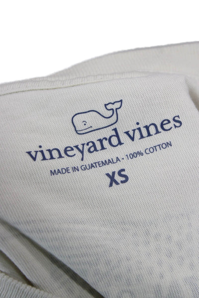 Vineyard Vines Mens Ivory Cotton Crew Neck Graphic Beach Shirt Size XS