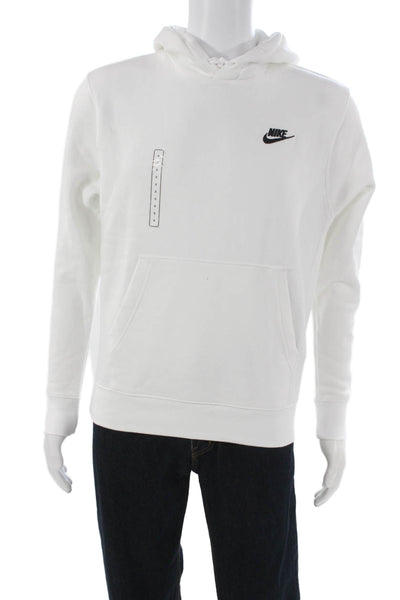 Nike Mens Pullover Hoodie White Crew Neck Sports 80% Cotton Size S