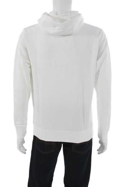 Nike Mens Pullover Hoodie White Crew Neck Sports 80% Cotton Size S