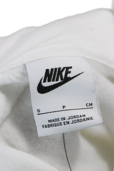 Nike Mens Pullover Hoodie White Crew Neck Sports 80% Cotton Size S