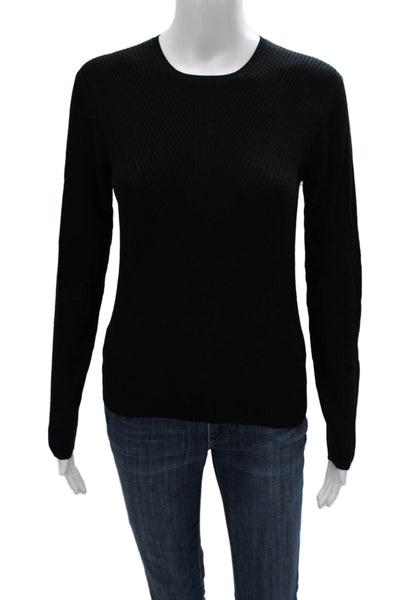 Theory Womens Pullover Sweater Black 100% Wool Crew Neck Long Sleeve Size S