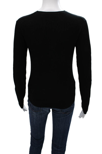 Theory Womens Pullover Sweater Black 100% Wool Crew Neck Long Sleeve Size S