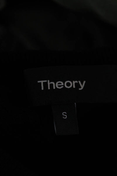 Theory Womens Pullover Sweater Black 100% Wool Crew Neck Long Sleeve Size S