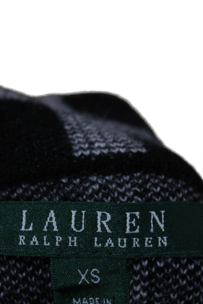 Lauren Ralph Lauren Women Black Merino Full Zip Sweater Size XS