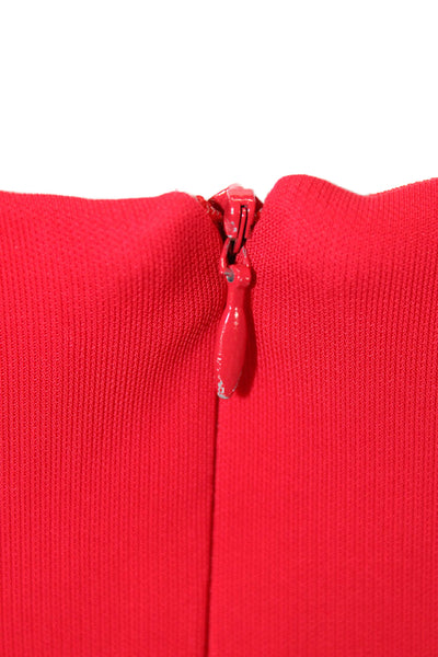 Badgley Mischka Women Maxi Dress Red Boat Neck Long Sleeve Viscose Size 2