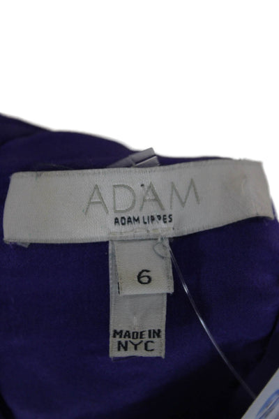 Adam Adam Lippes Womens Basic Silk Tank Purple Scoop Neck Zip Size 6