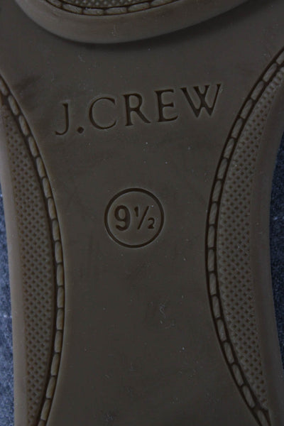 J Crew Womens Striped Tassel Front Slide On Loafers Grey Size 9.5