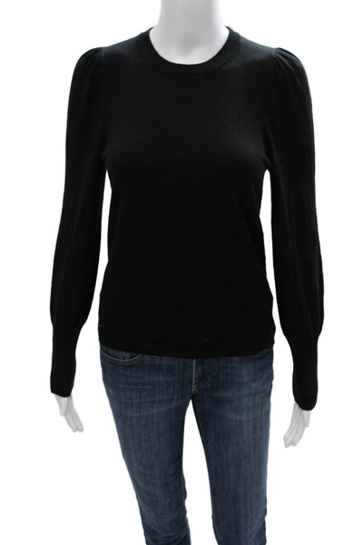 Splendid Women Black Pullover Sweater Crew Neck Long Sleeve Polyester Size XS