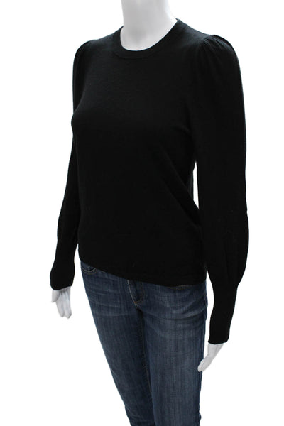 Splendid Women Black Pullover Sweater Crew Neck Long Sleeve Polyester Size XS