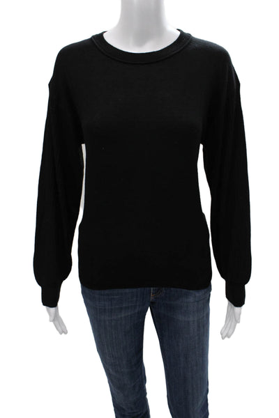 Magaschoni Women Pullover Black Viscose Crew Neck Long Sleeve Size S