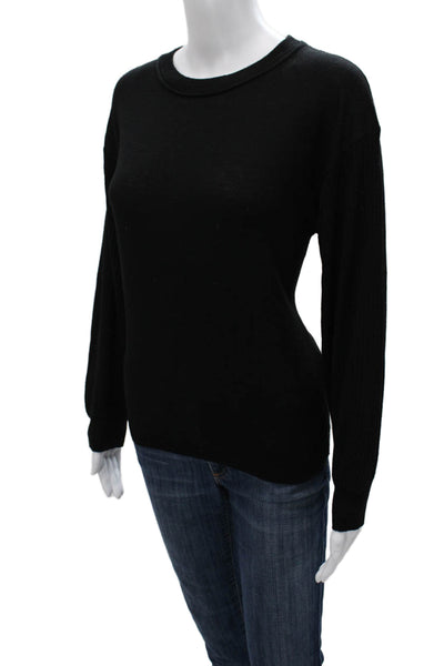 Magaschoni Women Pullover Black Viscose Crew Neck Long Sleeve Size S