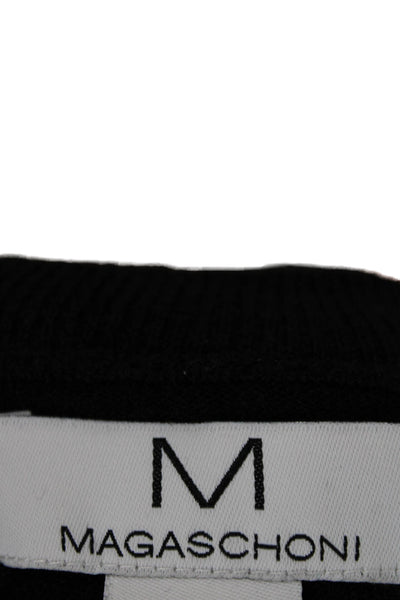 Magaschoni Women Pullover Black Viscose Crew Neck Long Sleeve Size S