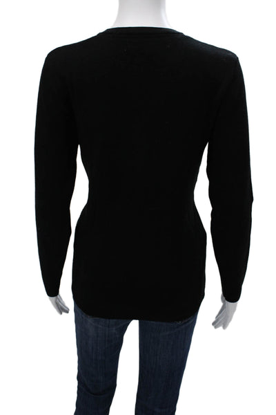 French Connection Women Sweater Black Crewneck Long Sleeve Size M