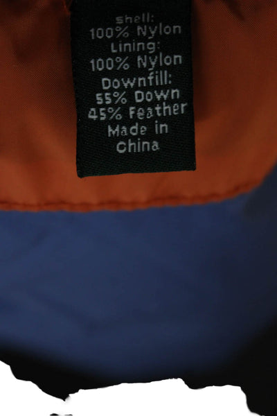 J Crew Unisex Adults Quilted Nylon Snap Vest Orange Size L