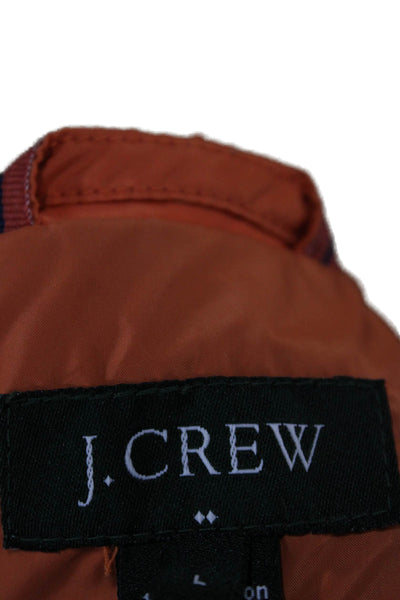 J Crew Unisex Adults Quilted Nylon Snap Vest Orange Size L