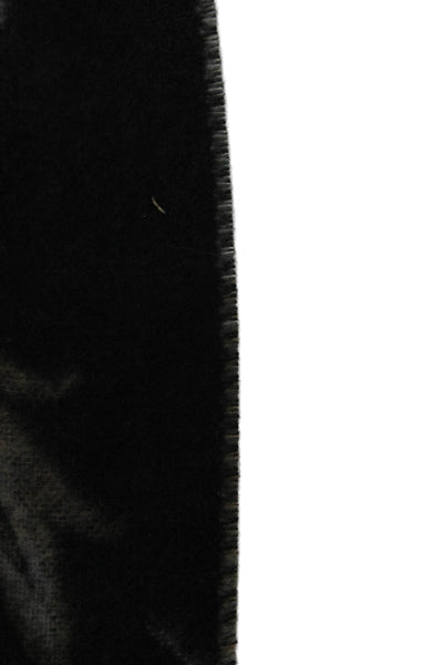 Cashmink Womens Cashmere Floral Print Fringe Trim Scarf Black Grey