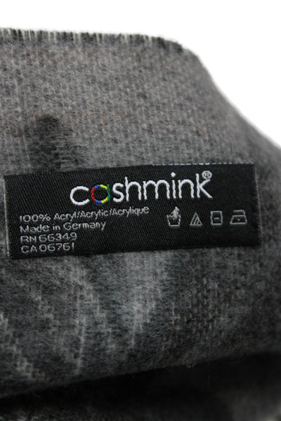 Cashmink Womens Cashmere Floral Print Fringe Trim Scarf Black Grey