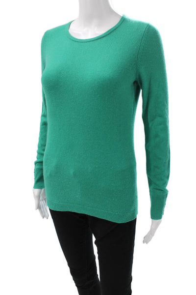 Talbots Womens Cashmere Pullover Sweater Crew Neck Long Sleeve Green Size XS