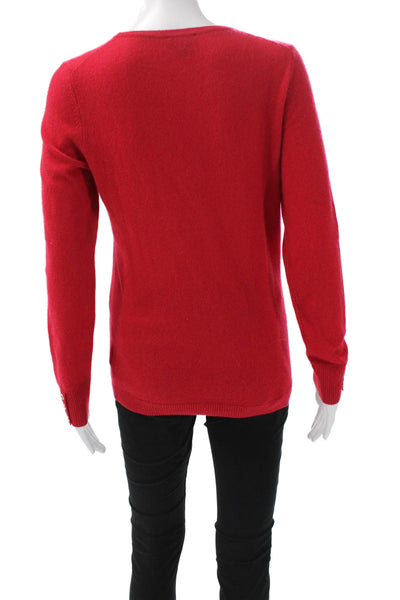 Talbots Women Cashmere Crew Neck Pullover Long Sleeve Red Size XS
