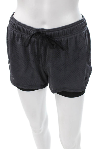 Champion Womens Athletic Gray Cotton Drawstring Shorts Size S