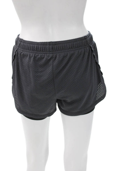 Champion Womens Athletic Gray Cotton Drawstring Shorts Size S
