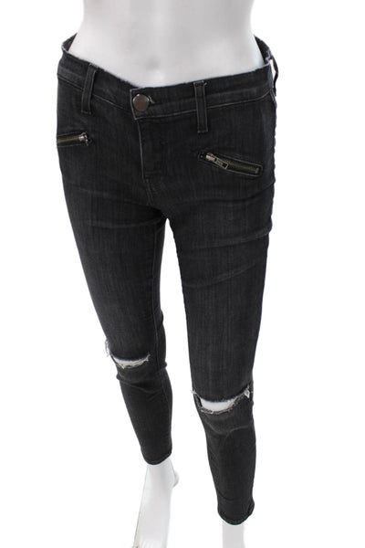 Current/Elliott Womens Black Skinny Jeans Cotton Size 26