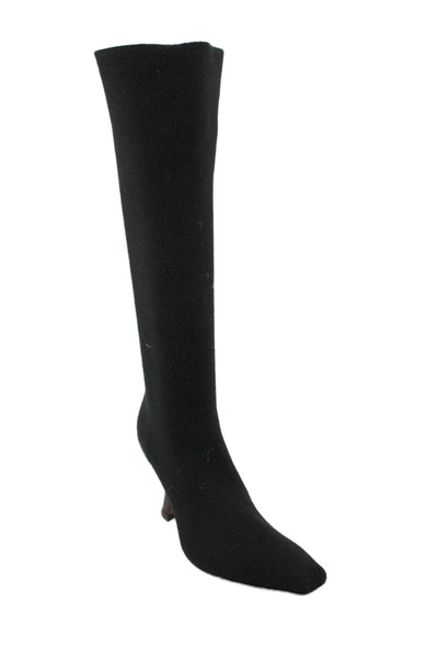 Neous Womens Square Toe Pull-On Knee High Heeled Boots Black Size 6.5