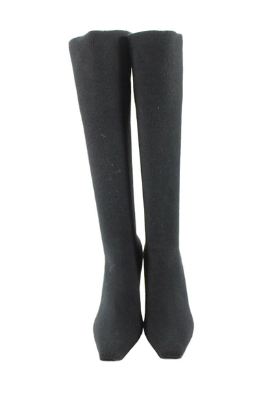 Neous Womens Square Toe Pull-On Knee High Heeled Boots Black Size 6.5