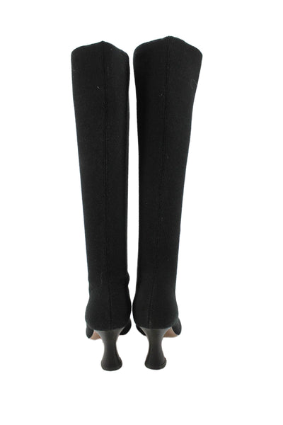 Neous Womens Square Toe Pull-On Knee High Heeled Boots Black Size 6.5