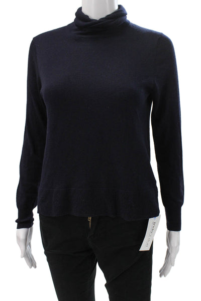 Zara Knit Women Blue Modal Turtleneck Pullover Long Sleeve Size M