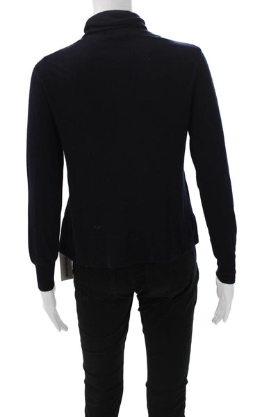 Zara Knit Women Blue Modal Turtleneck Pullover Long Sleeve Size M