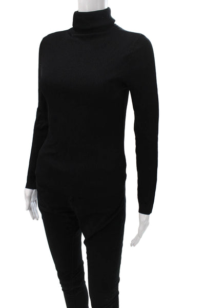Zara Womens Pullover Sweater Black Turtleneck Long Sleeve Size M