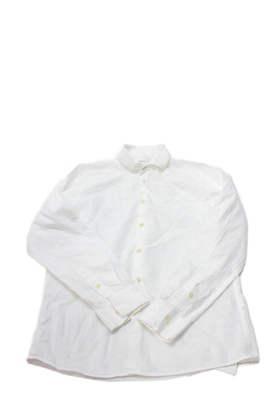Zara Childrens Boys Long Sleeves Button Down Dress Shirt White Size 13-14