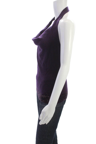Laundry Women Cashmere Halter Tank Sleeveless Purple Basic Pullover Size M
