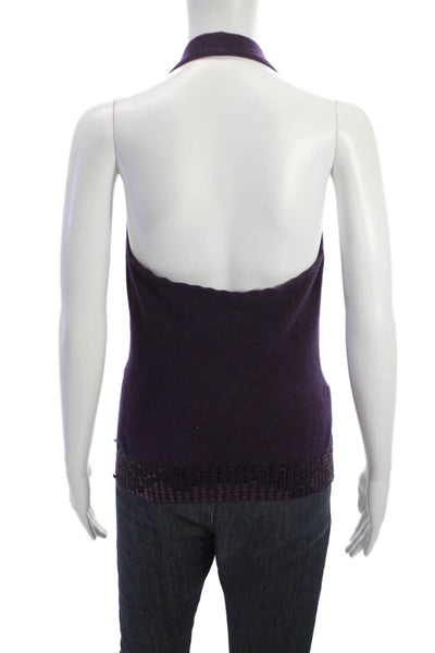 Laundry Women Cashmere Halter Tank Sleeveless Purple Basic Pullover Size M