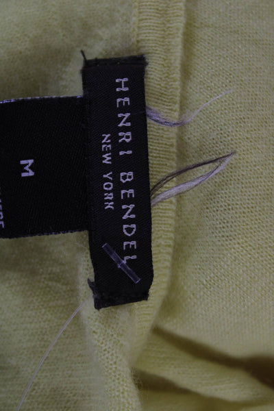 Henri Bendel Women Scoop Neck Cashmere Tank Sleeveless Yellow Size M