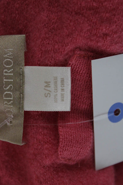 Nordstrom Womens Cashmere Wrap Sweater Pink V Neck Tie Sleeveless Size S