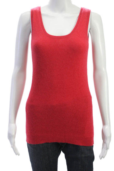 Kinross Cashmere Womens Red Scoop Neck 100% Cashmere Vest Size S