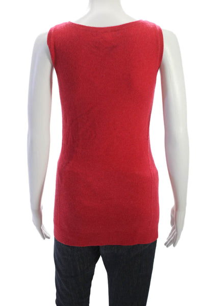 Kinross Cashmere Womens Red Scoop Neck 100% Cashmere Vest Size S