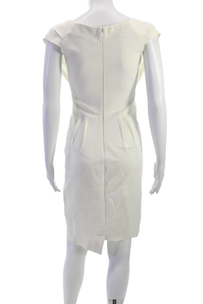 Donna Karan New York Womens Sheath Dress Ivory Square Neck Sleeveless Size 8