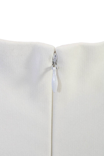 Donna Karan New York Womens Sheath Dress Ivory Square Neck Sleeveless Size 8