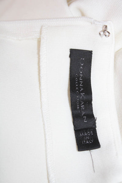 Donna Karan New York Womens Sheath Dress Ivory Square Neck Sleeveless Size 8