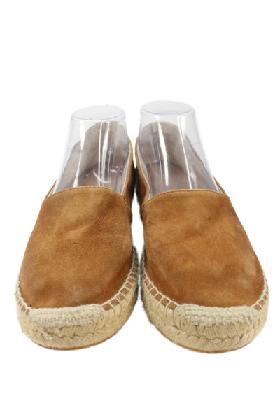 J Crew Womens Suede Slip On Espadrille Flats Brown Size 10