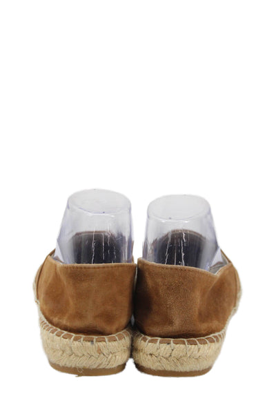 J Crew Womens Suede Slip On Espadrille Flats Brown Size 10