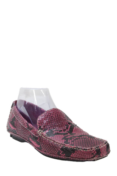 Cole Haan Womens Leather Animal Print Loafers Pink Size 9B