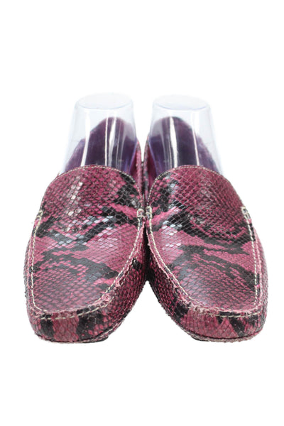 Cole Haan Womens Leather Animal Print Loafers Pink Size 9B