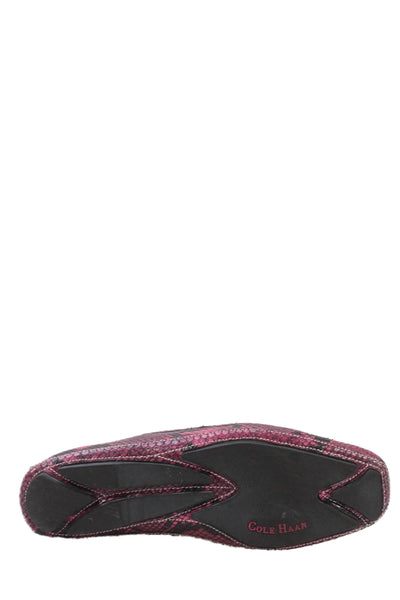 Cole Haan Womens Leather Animal Print Loafers Pink Size 9B