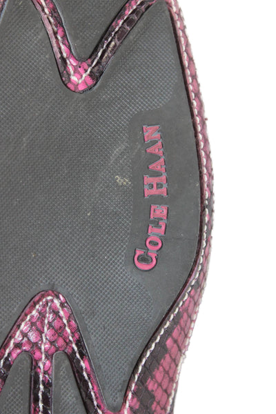 Cole Haan Womens Leather Animal Print Loafers Pink Size 9B