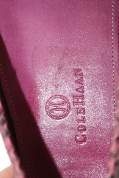 Cole Haan Womens Leather Animal Print Loafers Pink Size 9B