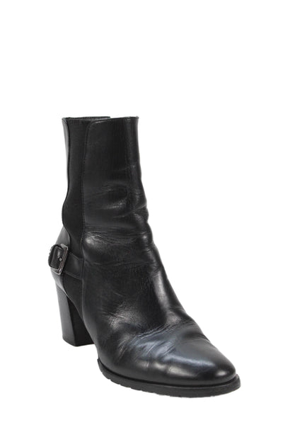 Cole Haan Womens Leather Pull On Ankle Boots Black Size 9B